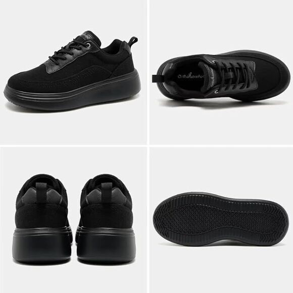 OrthoComfoot Women's Orthopedic Platform Sneakers,  Shoes Black ‎ size 38 - Picture 2 of 10